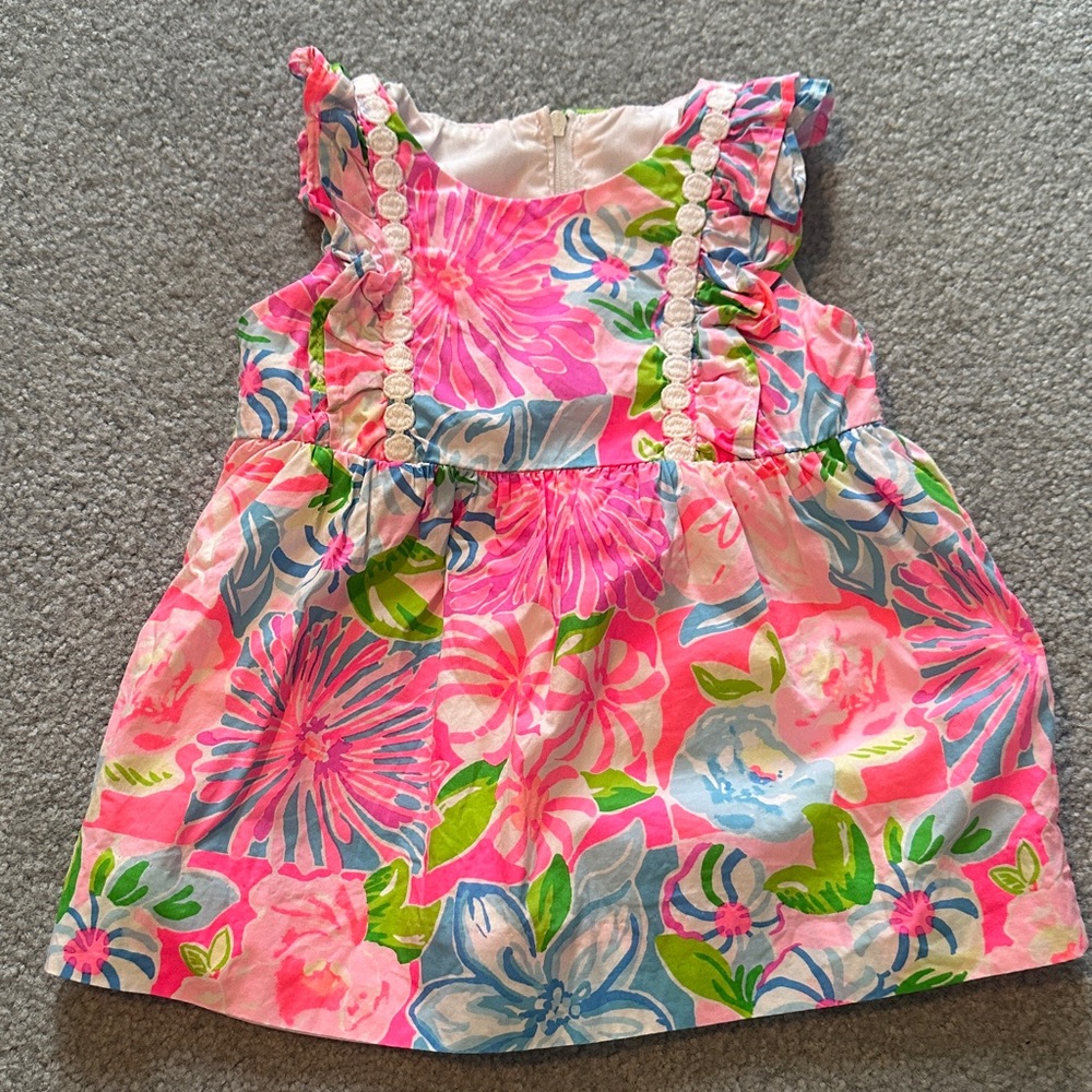 Lilly Pulitzer Pink and Blue Floral Kids Dress